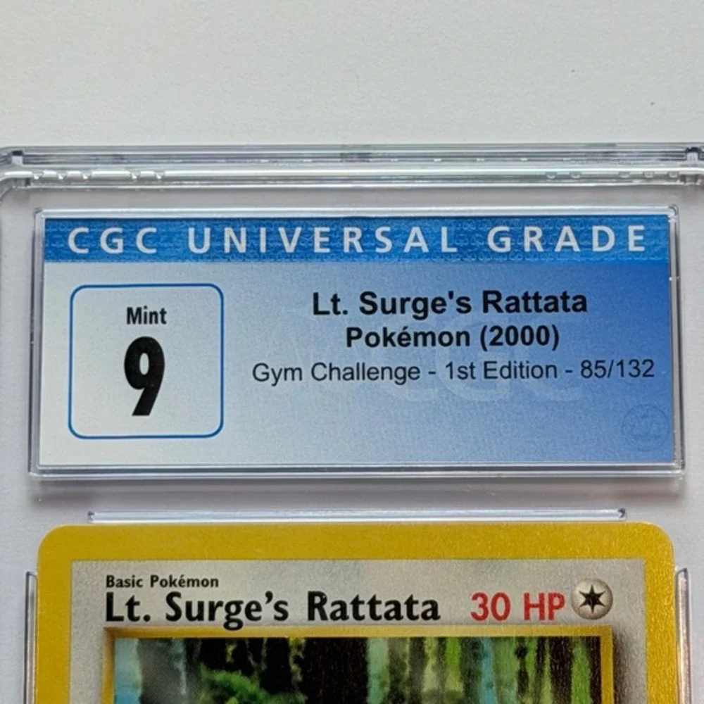 Lt. Surge's Rattata 1st Ed 83/132 CGC 9 Mint TCG Pokemon 2000 Gym Challenge WotC